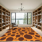 Brown Organic Spheres On Orange Rug