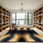 Wavy Layers Warm Tone Abstract Rug