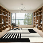 Monochromatic Geometric Stripe Abstract Rug