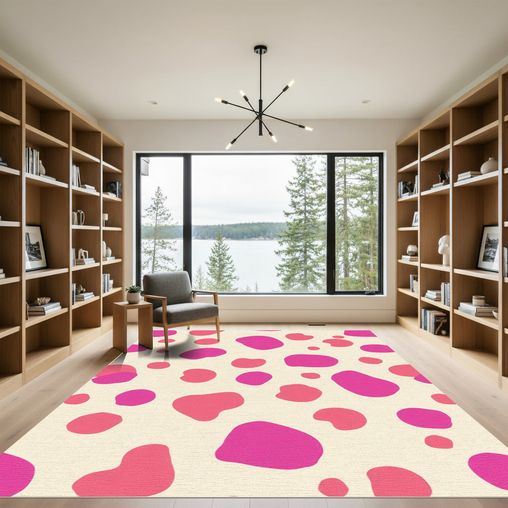 Pink and Coral Blob Scatter Rug