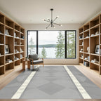 Pale Grey Diamond Stripe Tonal Rug