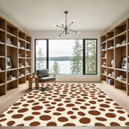 Brown and Cream Polka Dot Oval Rug