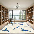Blue Seagull Flight Meadow Rug