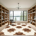 Rich Brown Quatrefoil Repeating Rug