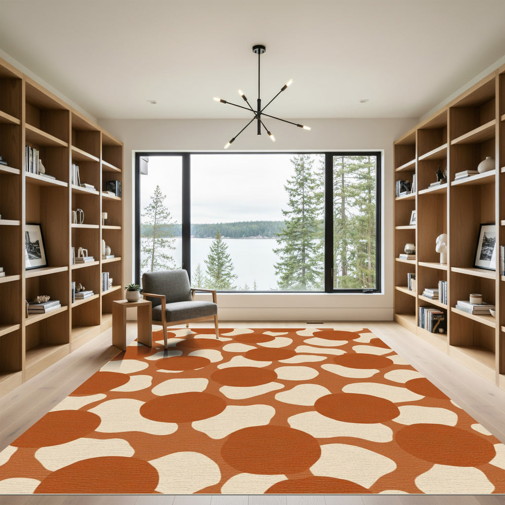 Terra Cotta Dot Overlap Composition Rug