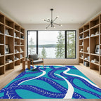 Oceanic Blue Braided Swirl Rug