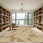 Neutral Monochromatic Abstract Geometric Layers Rug