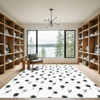 Minimalist Black Daisy Meadow Rug