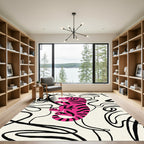 Hot Pink Tiger Swirl Abstract Rug