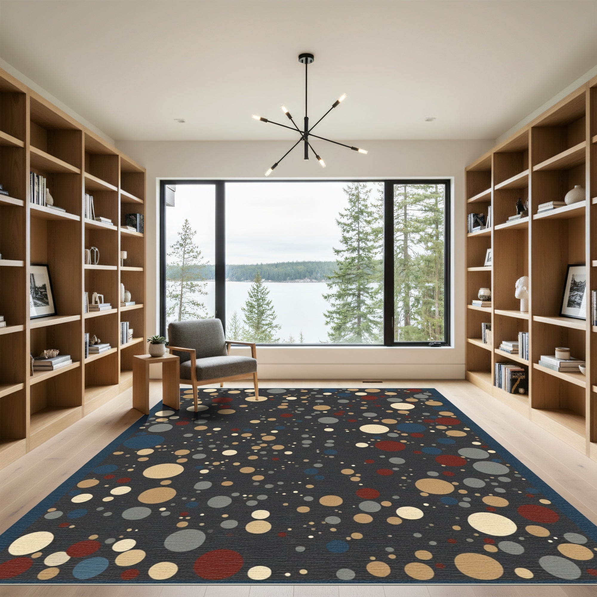 Abstract Colorful Scattered Dot Rug