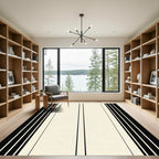Modern Black and Ivory Stripe Rug