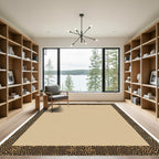 Tawny Tan Leopard Border Rug