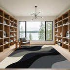 Monochromatic Abstract Wavy Rug