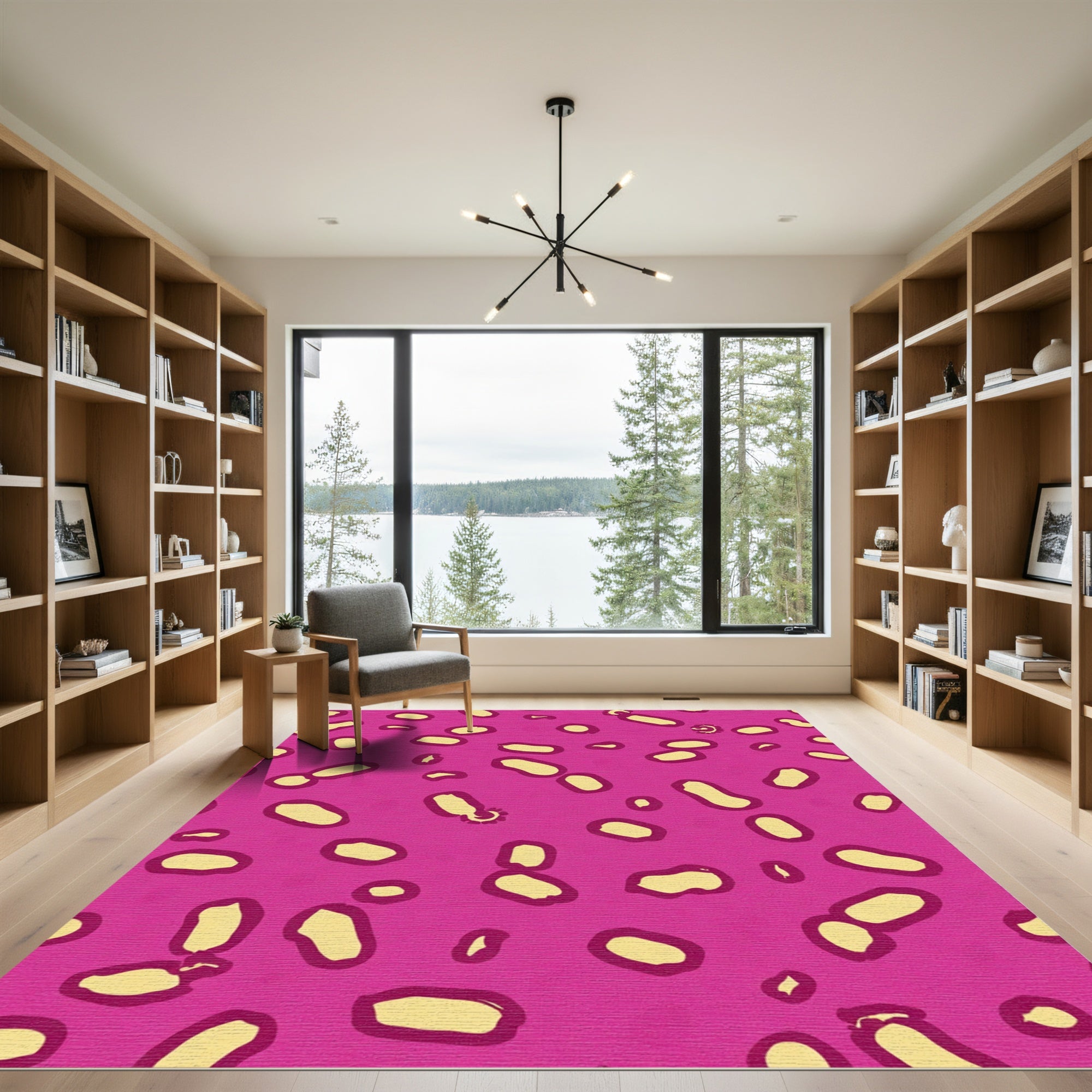 Fuchsia Yellow Organic Spot Rug