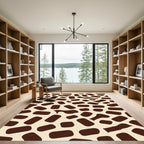 Brown Cream Abstract Organic Shapes Rug