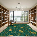 Emerald Gold Scarab Vine Rug