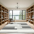 Monochrome Parallel Lines Abstract Rug