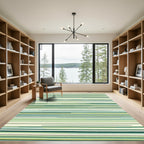 Earthy Green Layered Lines Rug
