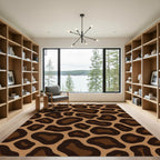 Brown Black Spotted Organic Shapes Rug