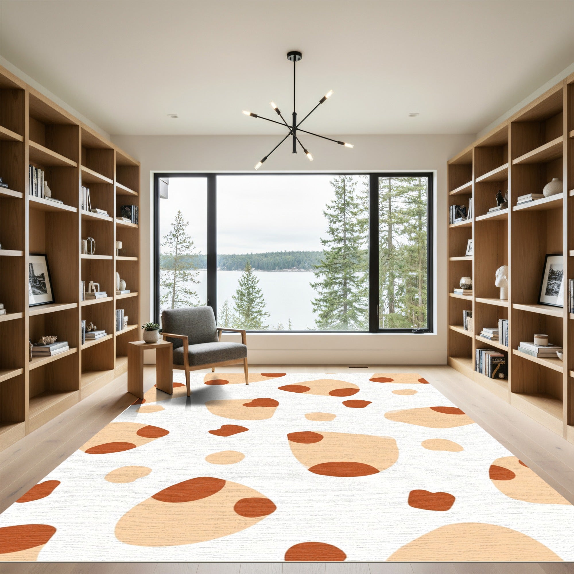 Terra Cotta Blob Organic Shapes Rug