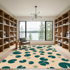 Teal Lily Pad Scattered Dot Rug