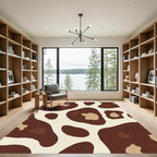 Brown Beige Abstract Spots Rug