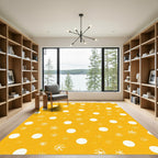 Golden Yellow White Dot Scatter Rug