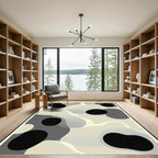 Abstract Black Organic Shape Rug