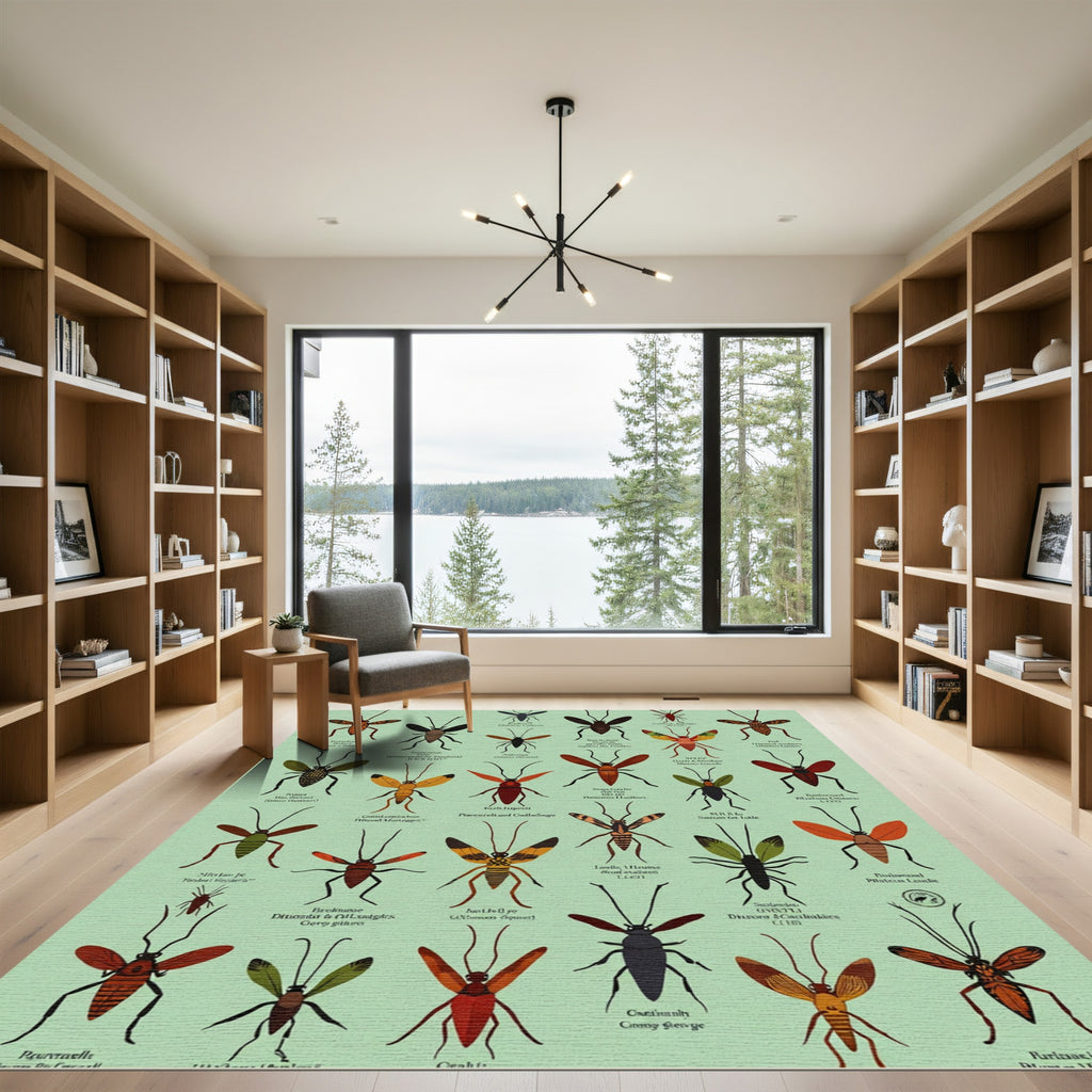 Insect Collection Scientific Entomology Print Rug