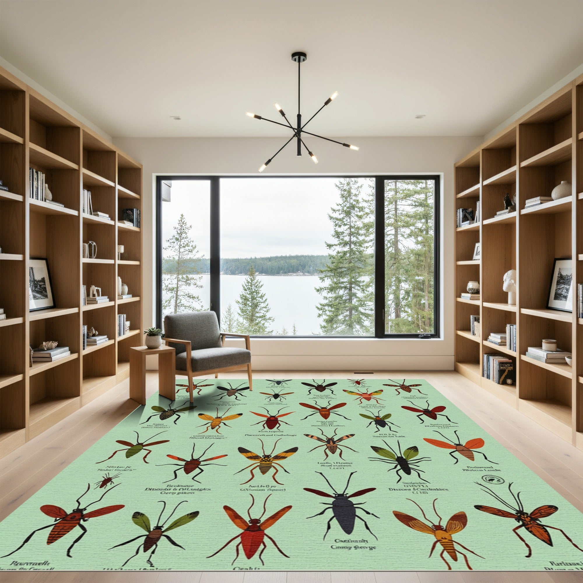 Insect Collection Scientific Entomology Print Rug