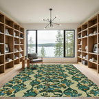 Earthy Abstract Organic Wave Rug