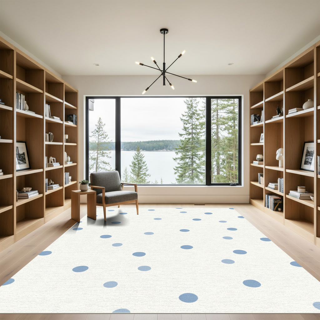 Light Blue Polka Dot Scatter Rug