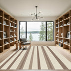 Neutral Toned Vertical Stripe Rug