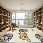 Cute Lion Cub Fur Mane Rug