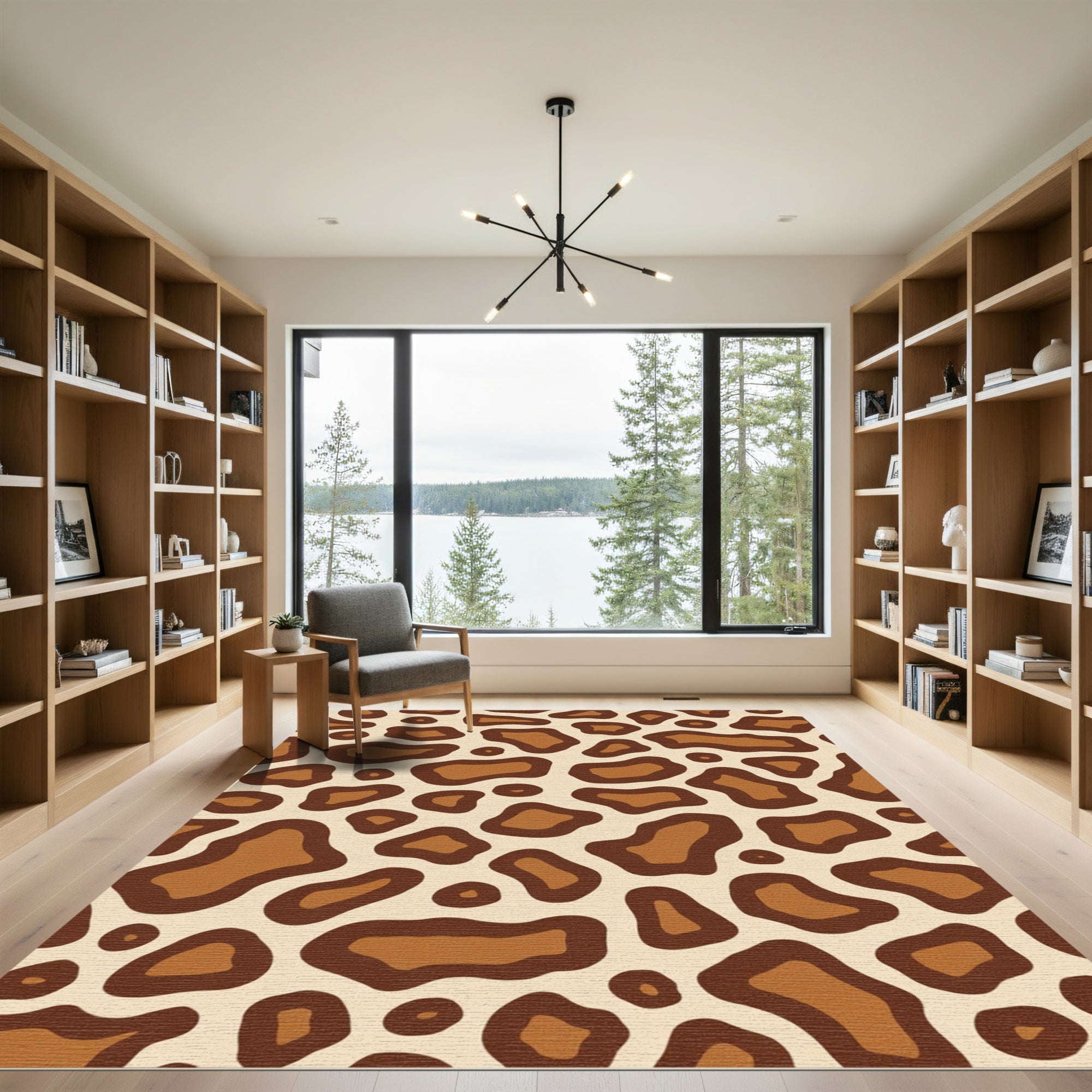 Brown Tan Animal Spot Area Rug