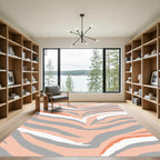 Coral Gray Abstract Animal Stripes Rug