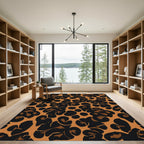 Bold Black Brown Leopard Spot Rug