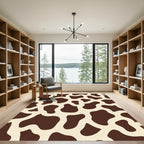 Brown Cream Abstract Patchwork Rug