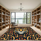 Bold Tiger Orange Swirls Rug