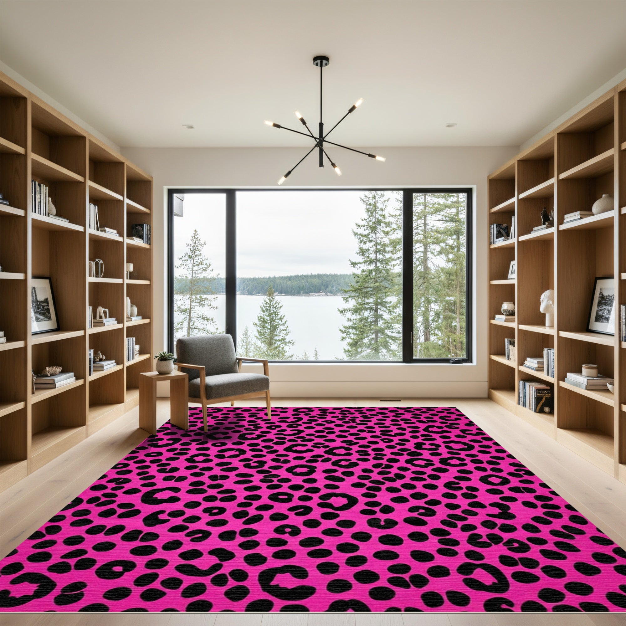 Bold Fuchsia Animal Print Rug