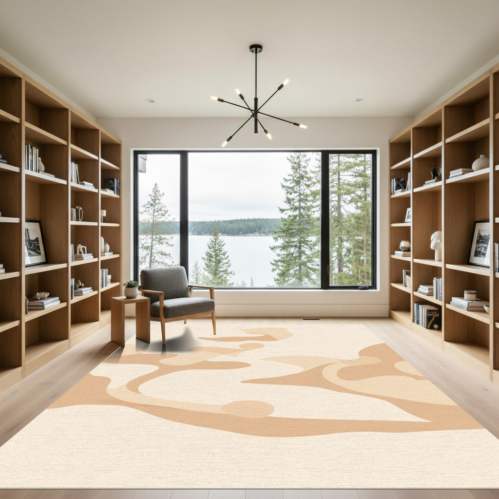 Soft Ochre Organic Flow Rug