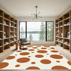 Rustic Copper Polka Dot Pattern Rug