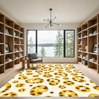Golden Yellow Spotted Organic Forms Rug