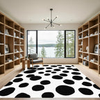 Black and White Polka Dot Scatter Rug