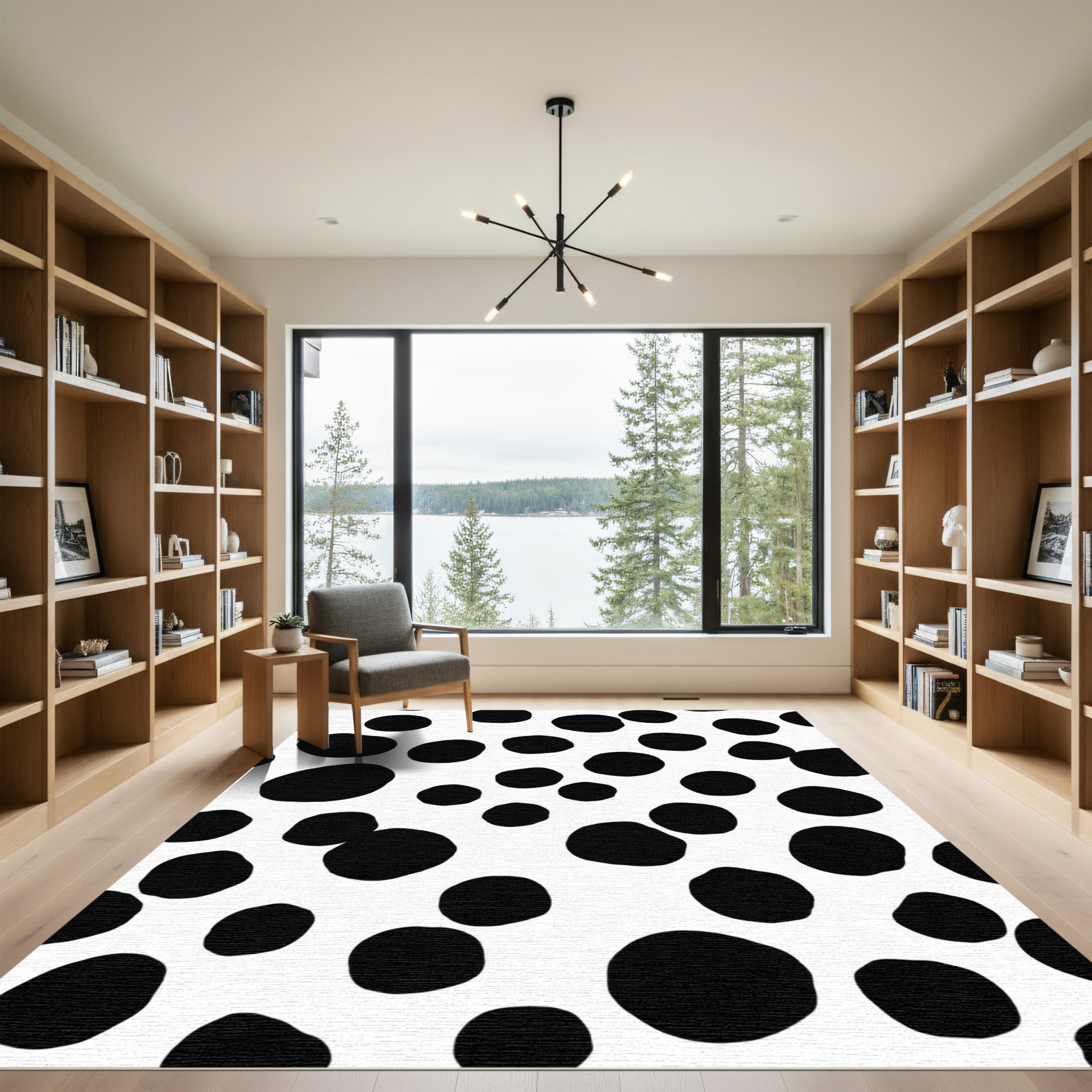 Black and White Polka Dot Scatter Rug