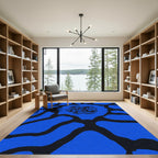 Vibrant Blue Abstract Organic Form Rug