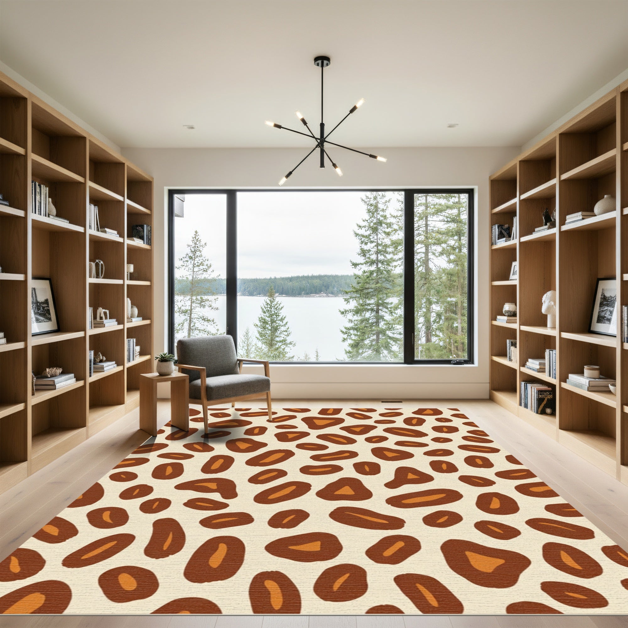 Brown Orange Spots Collection Rug