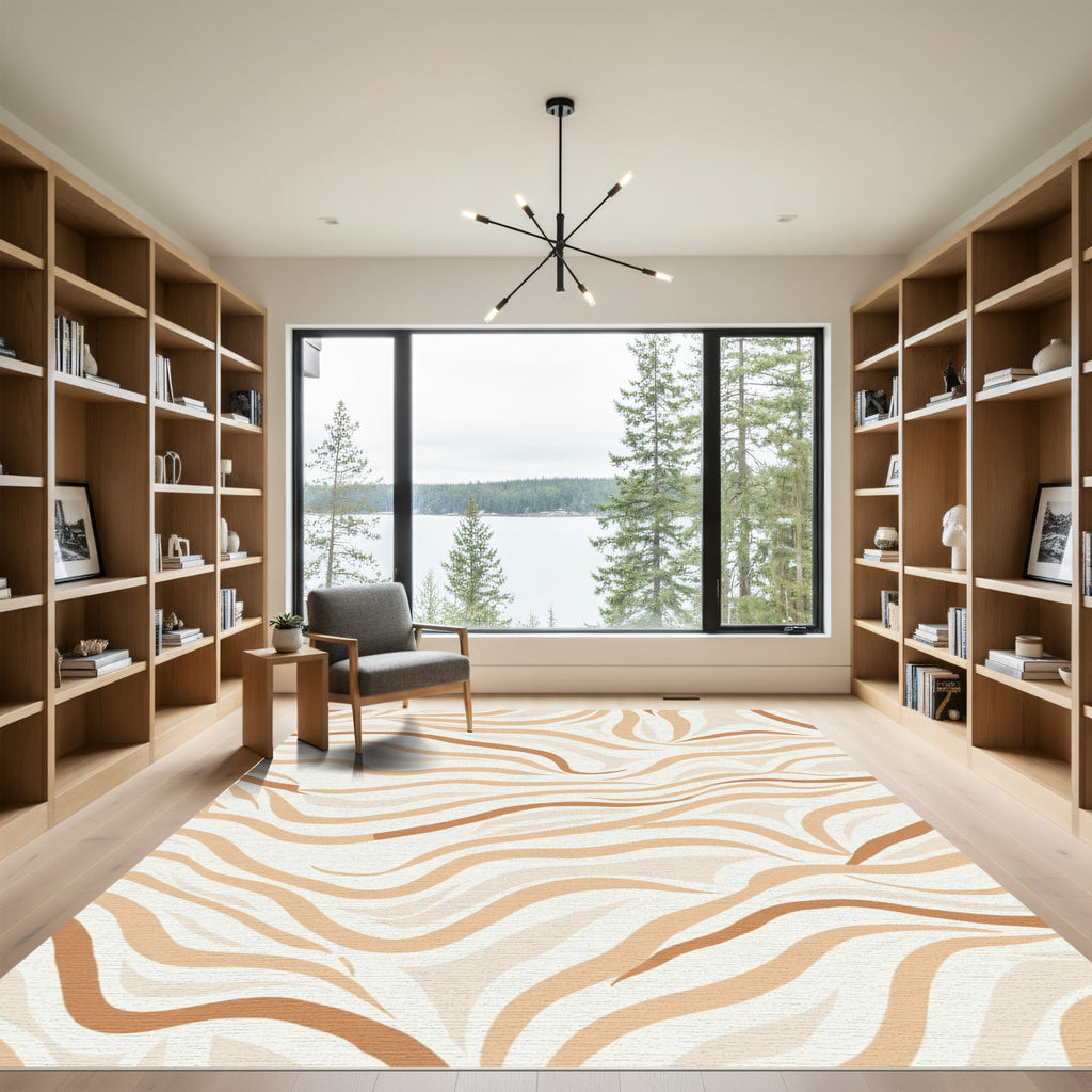 Earthy Tone Wavy Stripes Rug