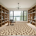 Earthy Speckled Circles Pattern Rug