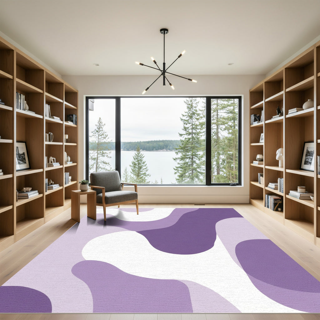 Amethyst Abstract Flowing Shapes Rug